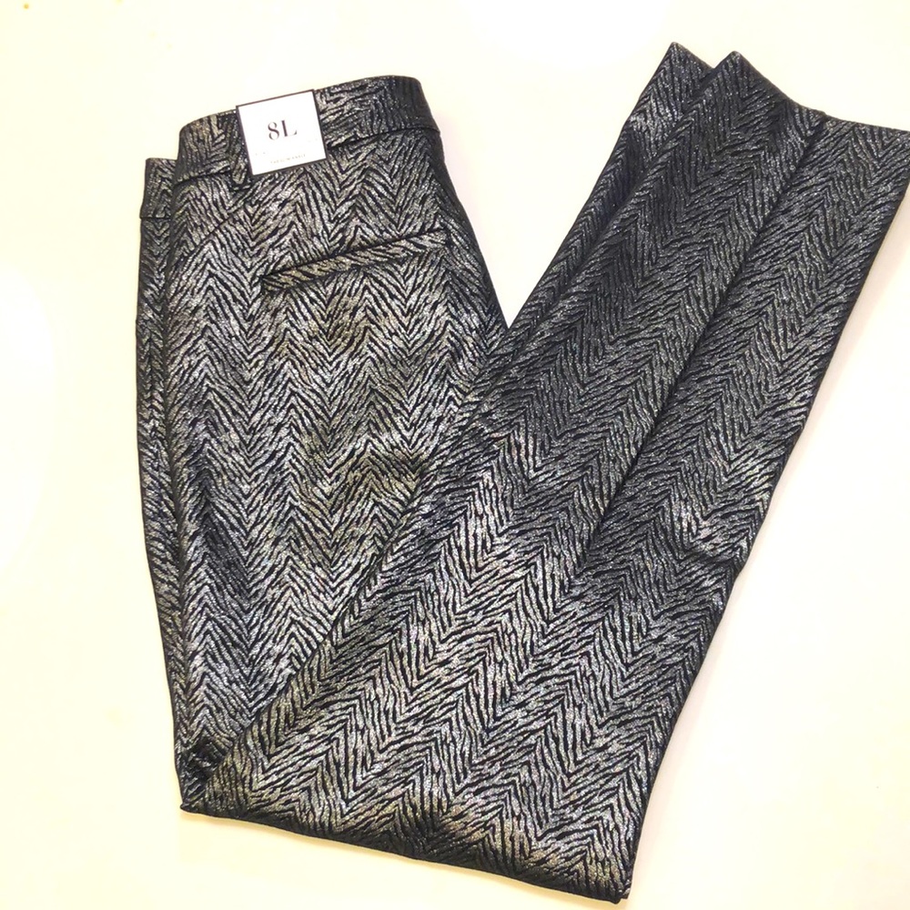 NWT White House Black Market Patterned Pants 8L